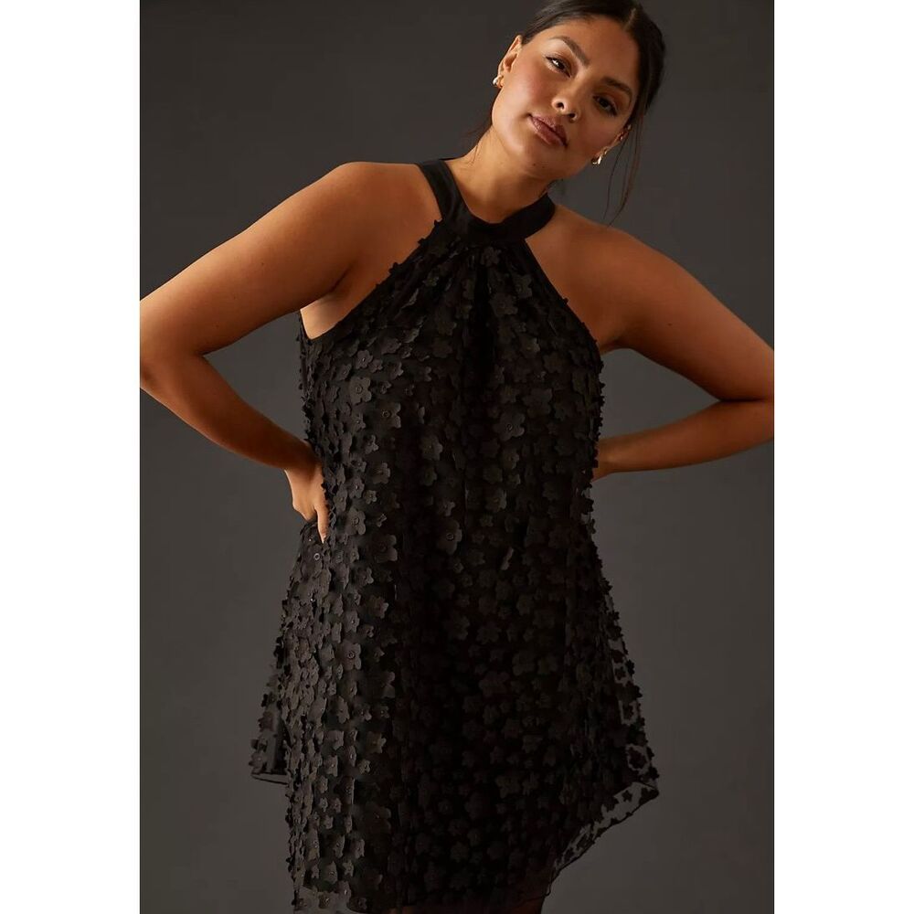 Anthropologie Black Halter Dress - Picture 3 of 12
